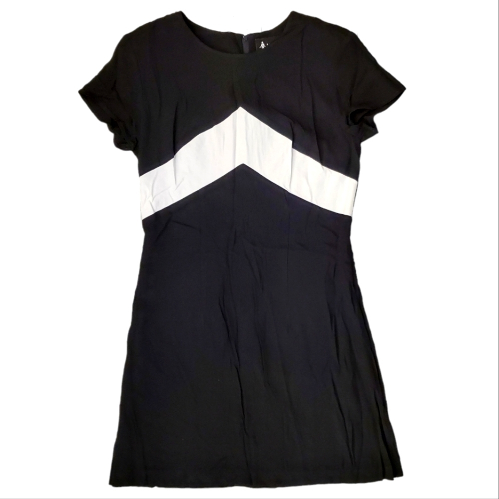 Vintage 90s All That Jazz A Chorus Line Company Dress Black White Mini Size 9/10